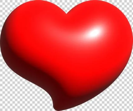 3D red heart shape, icon heart, love and like buttons for emoji, heart sticke Illustrazione stock