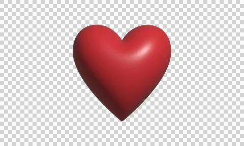 3D Red Heart Shape Isolated on White Background for Valentine Day and Roman.. Stock Illustration