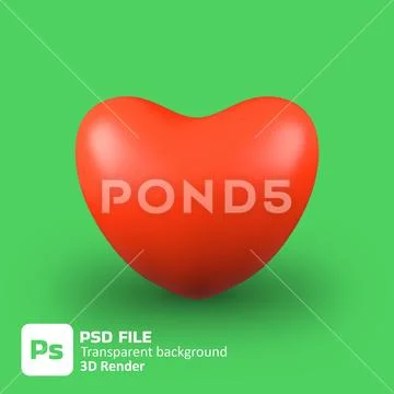 3d red heart speaker icon PSD Template