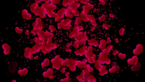 3d red hearts falling animation Stock Footage 327039769
