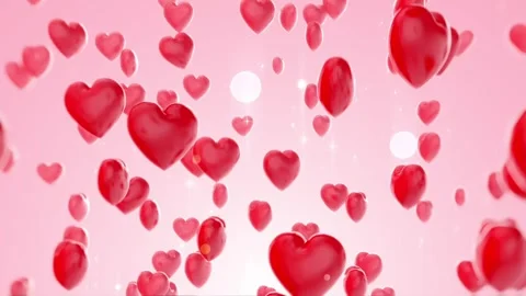 3D red hearts floating animation loop background Stock Footage 314206001