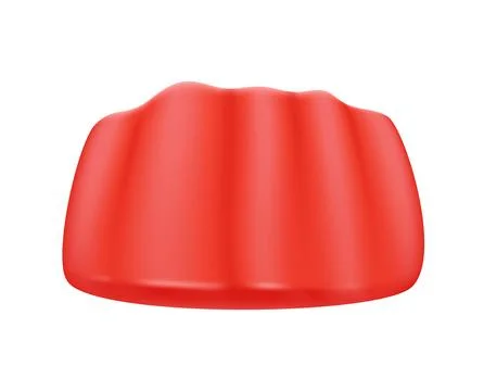 3D red jelly candy, soft chewing gum or sweet fruit lollipop Stock Illustration
