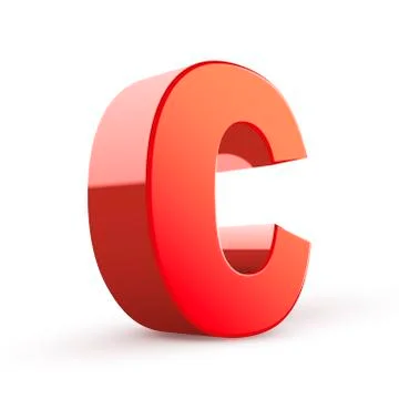 3d red letter c Illustrazione stock