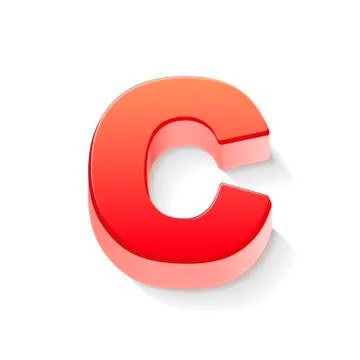 3d red letter c Stock Illustration