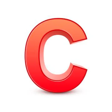 3d red letter c Illustrazione stock