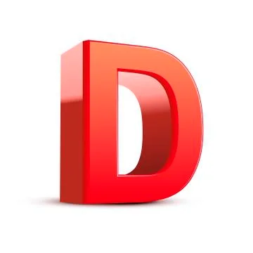 3d red letter d Stock Illustration