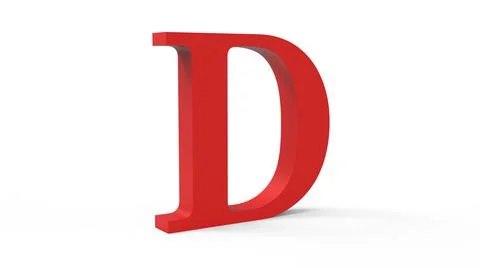 3d red letter D on a white isolated background. Stock Illustration