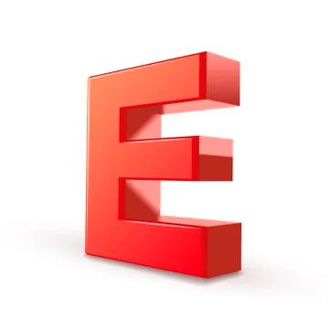3d red letter e Illustrazione stock