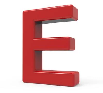 3d red letter E Stock Illustration