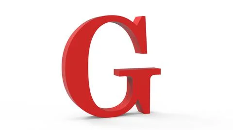 3d red letter G on a white isolated background. Stock Illustration