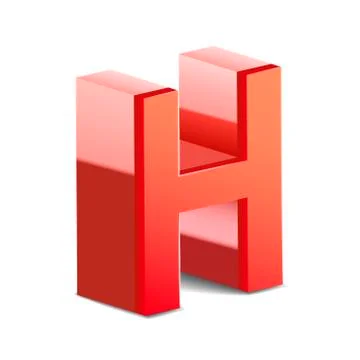 3d red letter h Illustrazione stock