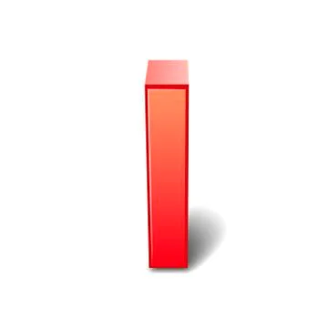 3d red letter i 스톡 일러스트