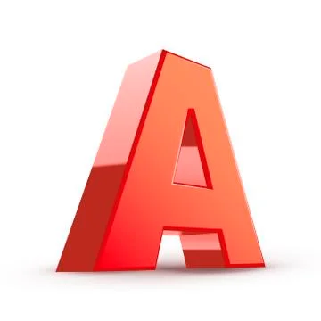 3d red letter a イラスト素材