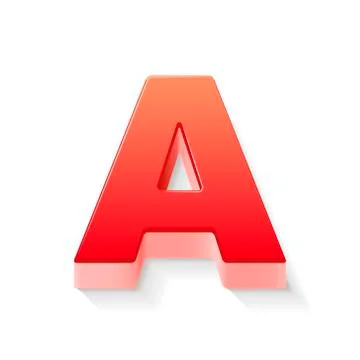 3d red letter a Stock Illustration