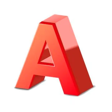 3d red letter a Illustrazione stock