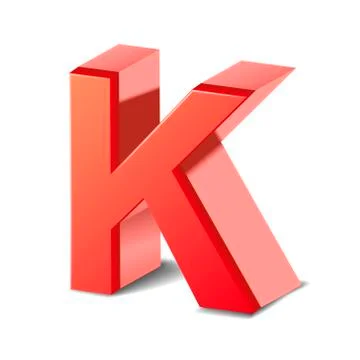 3d red letter k Illustrazione stock