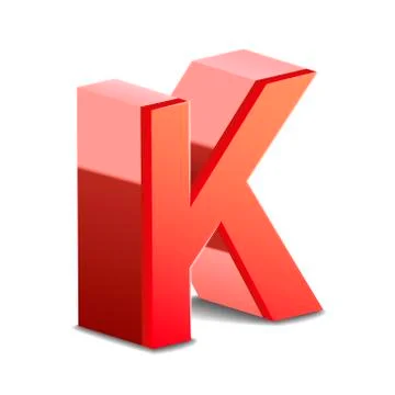 3d red letter k Illustrazione stock