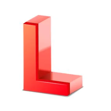 3d red letter l Illustrazione stock