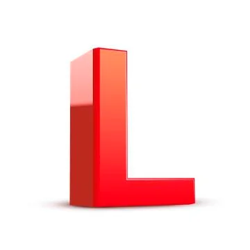 3d red letter l Stock Illustration