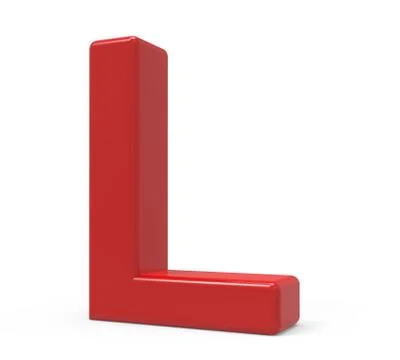 3d red letter L Stock Illustration