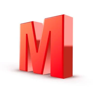 3d red letter m Stock Illustration