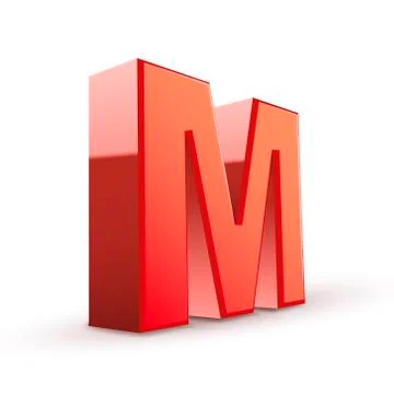 3d red letter m Illustrazione stock
