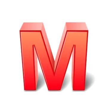 3d red letter m Illustrazione stock