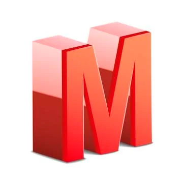 3d red letter m Illustrazione stock