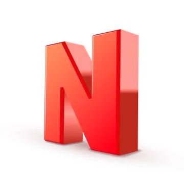 3d red letter n Stock Illustration