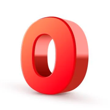 3d red letter o 스톡 일러스트