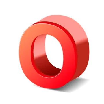 3d red letter o Illustrazione stock