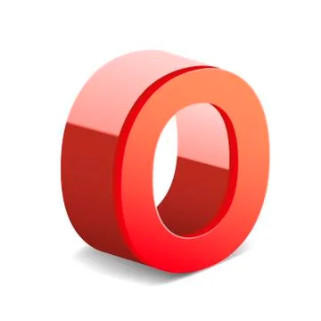 3d red letter o Stock Illustration