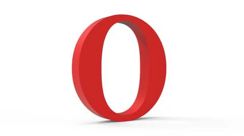 3d red letter O on a white isolated background. Stock Illustration