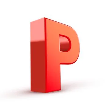 3d red letter p Illustrazione stock