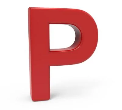 3d red letter P 스톡 일러스트