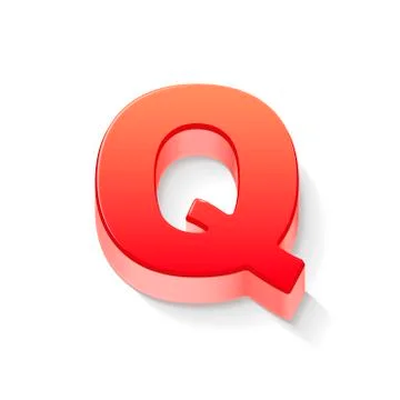 3d red letter q Illustrazione stock