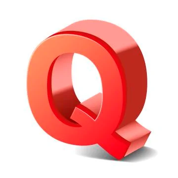 3d red letter q Stock Illustration