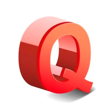 3d red letter q Illustrazione stock