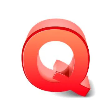 3d red letter q Illustrazione stock