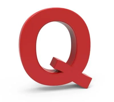 3d red letter Q Stock Illustration