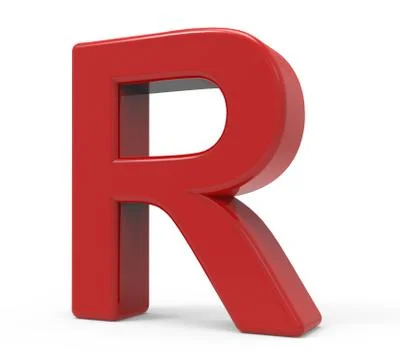 3d red letter R Illustrazione stock