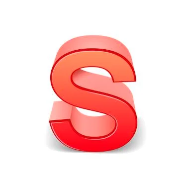 3d red letter s Stock Illustration