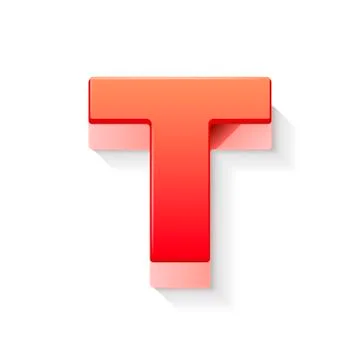 3d red letter t Illustrazione stock