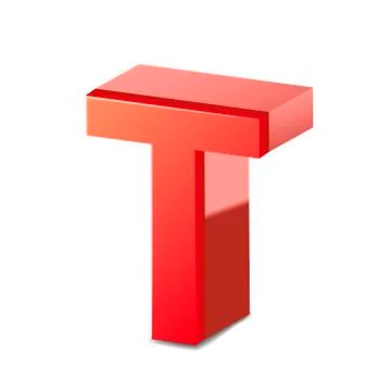 3d red letter t Illustrazione stock