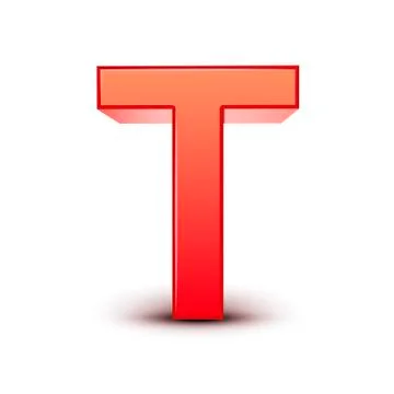 3d red letter t Illustrazione stock