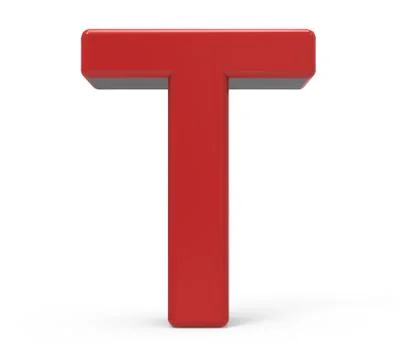 3d red letter T 스톡 일러스트