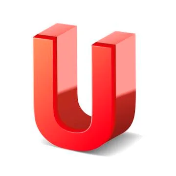 3d red letter u Illustrazione stock