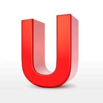 3d red letter u Stock Illustration