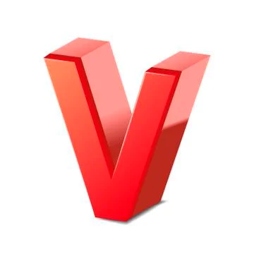 3d red letter v Illustrazione stock