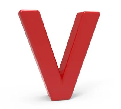 3d red letter V Stock Illustration